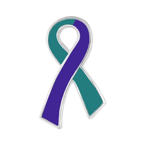 Image of Suicide Awareness and Prevention Pin - Bulk Packs - Variety Pack of Teal & Purple Ribbon Pin Perfect for Support Groups, Gift-Giving and Fundraising