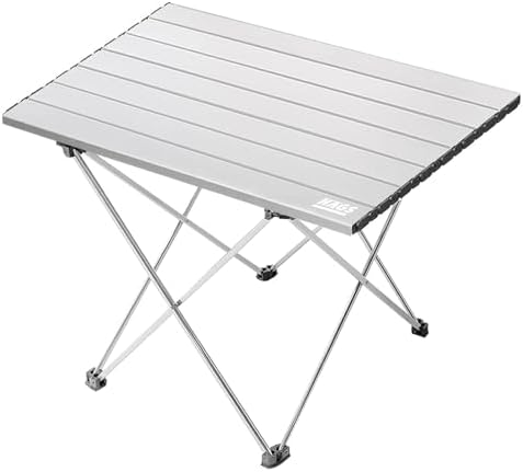 HAEGS Full Alüminyum Katlanır Kamp Sehpası, Piknik, BBQ, Balıkçılık, Doğa Aktiviteleri, Plaj için Kolay Taşınabilir Kompakt Outdoor Ultra Hafif Kamp Masası Orta Boy - Gümüş - Görsel 1
