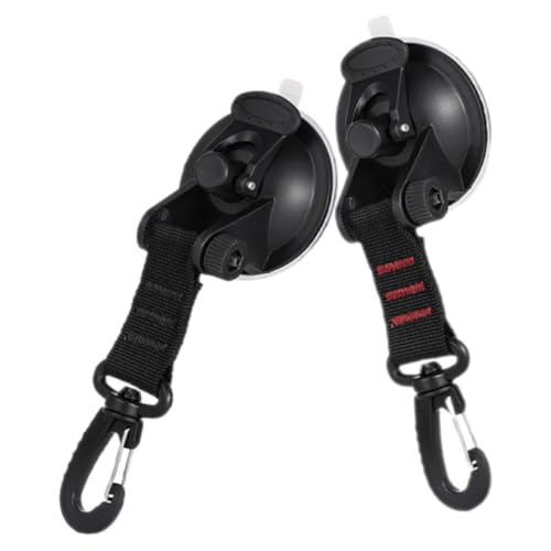 ADOCARN 2pcs Heavy Duty Suction Cup Hooks with Rotating Abs and Nylon Straps, Sturdy Portable Utility Hooks for Car Windows, Travel, and Outdoor Use