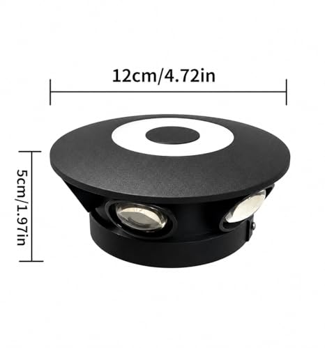 Image of Waterproof Up Down Led Wall Lamp, Aluminium IP65 Body 6+1 Way, Multycolor, Indoor /Outdoor Decorative Wall Sconce Light (HaloBeam 6 Way Color)
