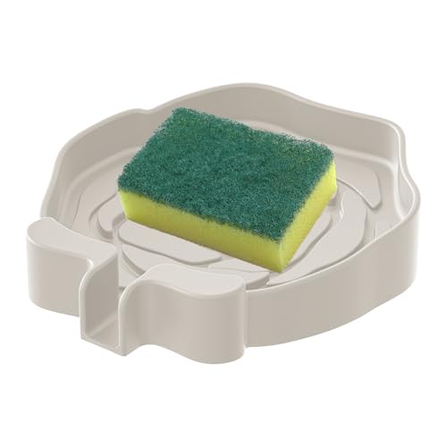 Porta Sapone - Supporto Spugna in Silicone,Saponiera Decorativa a Rosa con Scolapiatti Per Cucina Bagno Esterno e Viaggi