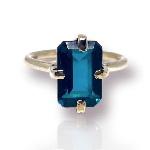 London Blue Topaz Ring, Statement Ring for Women, Boho Ring, 925 Solid Sterling Silver Ring, Blue Topaz Ring, Handmade Jewelry, Promise Ring, Gift for Her