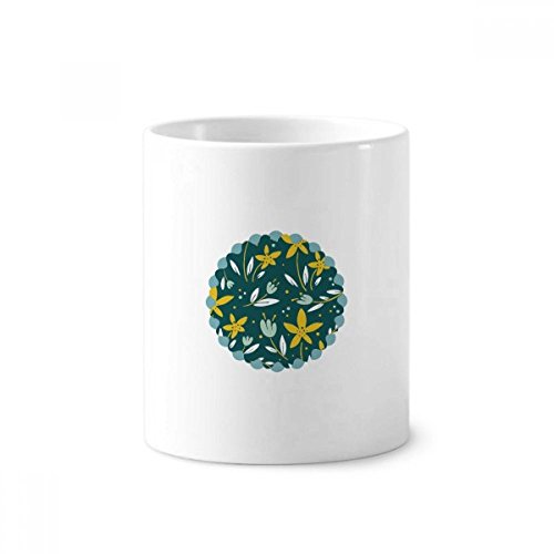 Coupe en céramique fleur blanc vert jaune avec finition haut de gamme