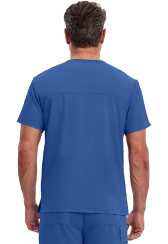 Image of Dickies EDS Essentials Scrubs for Men V-Neck 360 Stretch Medical Scrub Top | Relaxed Fit, 2 Pocket Design, 360 Stretch, Moisture Wicking Fabric, Durable Construction, Side Vents, Easy Care
