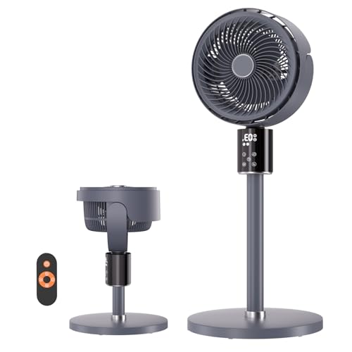 CirculAir Standing Fan,Ultra Quiet 100ft Reach Oscillating Pedestal Tower Floor Fan with Adjustable...