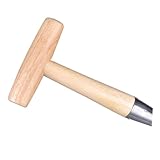 OSALADI Tragbarer Gartenlocher Metall Pflanzwerkzeug mit Ergonomischem Kurbelgriff Umpflanzwerkzeug für Setzlinge Gartenhilfe zum Säen und Düngen Holzfarbener Pflanzplättchenspender