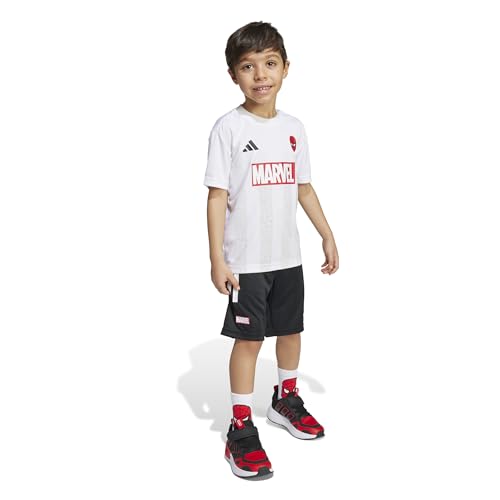 adidas Unisex-Kids x Marvel Spider-Man Sportswear T-Shirt Set White/Black Small