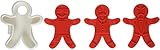 Tovolo Gingerbread Boys Templates Reverse, Dishwasher Safe, Set of 6 Cookie Stamps with Cutter