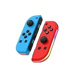 KYEZOLswitch Bluetooth接続 大容量バッテリー 振動検知 switch コントローラー 6軸ジャイロスコープ新構成 内蔵でワンボタンバーストをサポート スイッチ コントローラー SWITCH のすべてのバージョンで動作します (左が青、右が赤)