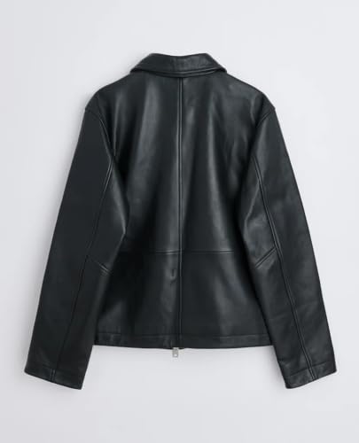 Image of Men's Leather Jacket Regular Fit Full Zip Casual Wear Leather jacket with regular fit, classic collar, full zip closure and timeless design for versatile casual everyday styling.