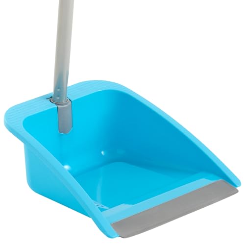 MAYA Recogedor Flex Plegable. Ideal para Espacios Pequeños. Diseño Compacto y Colgable. Pala de Polipropileno con Regleta de Goma. 26x25x86 cm (Color Azul)