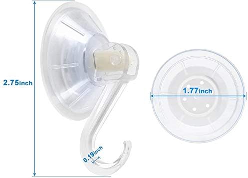 KRISMYA Clear Plastic Suction Cup Hook,6 Pack Ultra Heavy Duty Hooks Strong Power Lock Hooks Vacuum Traceless Hooks Smooth Waterproof Oil-Proof Wall Shower Kitchen Window Bathroom Holder