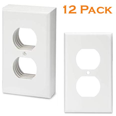 Bates- White Outlet Covers, Wall Plates, Pack of 12, Electrical Outlet Cover Plates, Wall Plates for Outlets, Electric Outlet Covers, Wall Plate Cover, Outlet Plate, Plug Cover, Outlet Covers, Power
