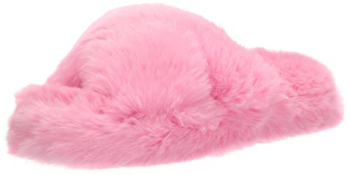Amazon Essentials Women's Fluffy Slipper, Bright Pink, 12