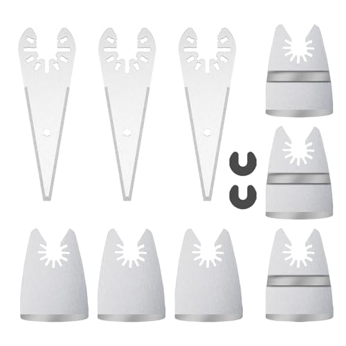 9pcs Oscillating Scraper Blades for caulk adhesive sealant removal, Universal Multi tool Quick Release, 3pcs Rigid Scraper, 3pcs Flexible Scraper, 3pcs tapered scraper