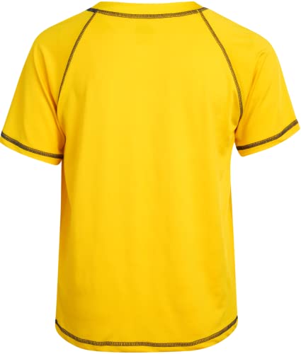 Quad Seven Boys' Rash Guard Shirt - Short Sleeve Swim Shirt (Size: 2T-4T), Size 4T, Yellow #TOP3