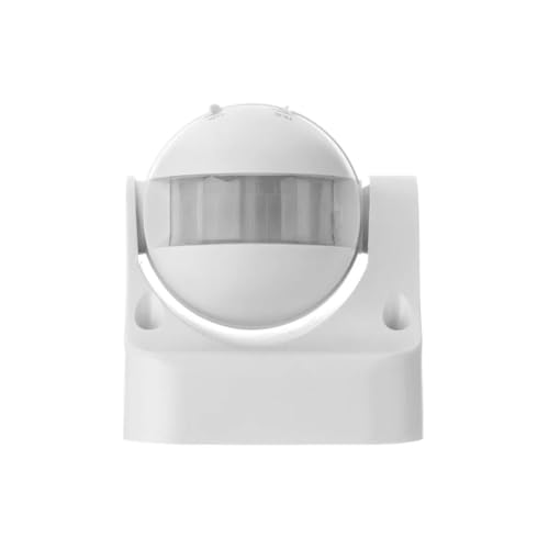 EMOS Infrarot-Bewegungsmelder IP44 für Außen, 12m Reichweite, 180 Grad Detenktionsbereich, weiß