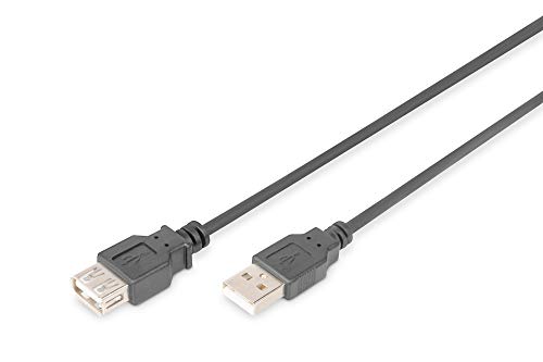 DIGITUS USB 2.0 Verlängerungskabel - 1.8 m - USB A (St) zu USB A (Bu) - 480 Mbit/s - Verbinsungskabel, USB-Kabel - Schwarz