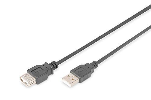 DIGITUS USB 2.0 Verl&auml;ngerungskabel - 1.8 m - USB A (St) zu USB A (Bu) - 480 Mbit/s - Verbinsungskabel, USB-Kabel - Schwarz