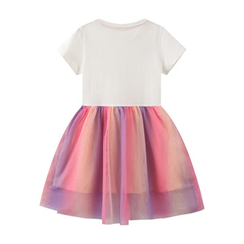 Image of Toddler Girls Tutu Dresses Cute Casual Short Sleeve Dress for Summer Daily Home School Party 2-8T