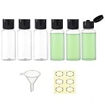 Apstaqeoo 6PCS 50ML Plastic Travel Bottles with Flip Cap Empty Squeeze Bottles Refillable Travel Container with Funnel & Label TSA Approved for Liquids Lotion Toiletries Cosmetic (Transparent)