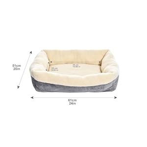 Amazon Basics 24-Inch Machine Washable Self Warming Pet Bed For Cat or Dog, Rectangle, Grey, 24"L x 20"W x 7"H Amazon Basics 24 Inch Machine Washable Self Warming Pet Bed For Cat or Dog Rectangle Grey 24L x 20W x 7H
