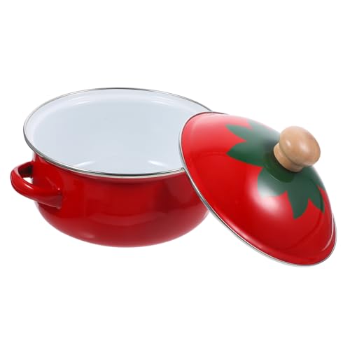 Alipis Pentola in Ghisa Piccola per Cucinare Zuppa Stufato Casseruola Brasiera Stile Casuale