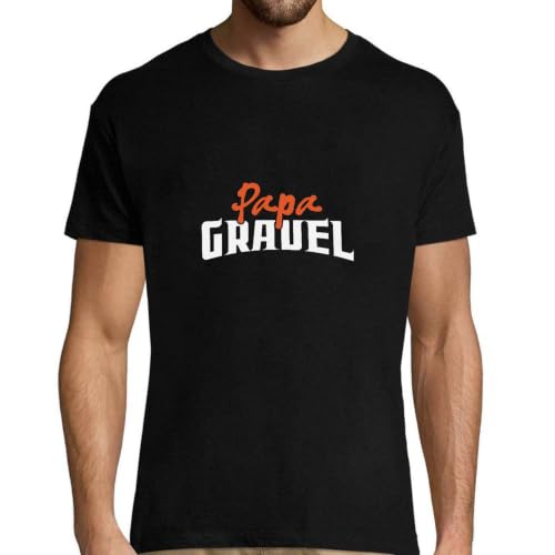 T-Shirt Homme Papa Gravel imprimé en coton doux pour les cyclistes