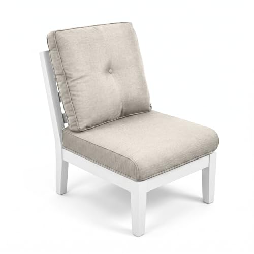 Image of Outdoor Chair Cushions-Patio Chair Cushions Set with Removable Cover 22 X 24 Inch Outdoor Cushions for Patio Furniture Chair Sofa Couch-Beige