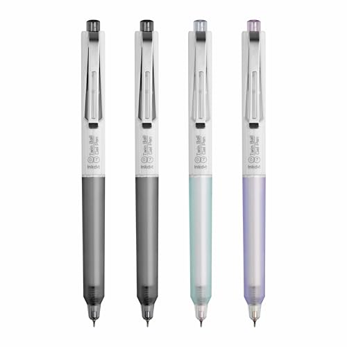 Image of Anupam Sylent Roller Gel Pen 0.7 mm, Waterproof Smooth Quick-Dry Dark Ink, Comfortable Grip Exam & Office Pen, Refillable (2 Multicolour Body BlueInk, 2 Black Body BlackInk)