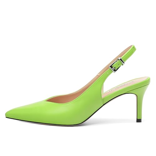 ROSERWISH Women's Slingback Kitten Heels Closed Pointed Toe Low Heel Stiletto Pumps Elegant Wedding Party Dress Shoes 2.5 Inch2