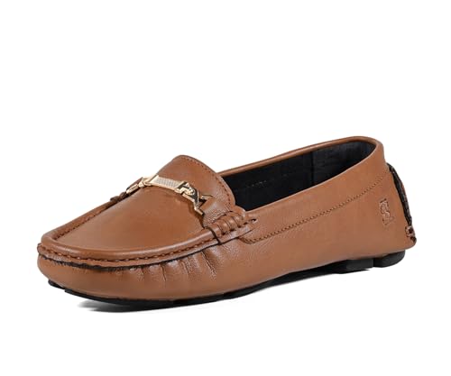 Image of LOUIS STITCH Women's Premium Slip-On Loafers with Buckle | Elegant Solid Slip-On Comfort Shoes for Casual and Formal Wear | Slip-On Loafer Shoes for Women | LSLD-BLR-HS04