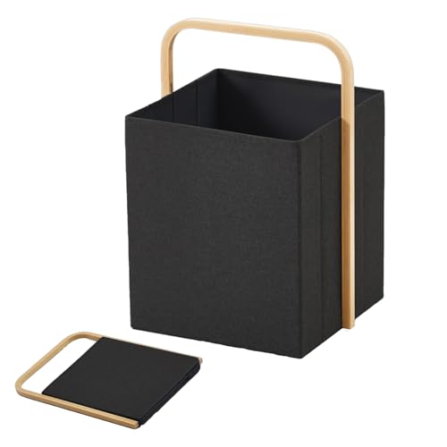 Cesto plegable para la colada, 50 L, de tela impermeable, plegable, con asas, ahorra espacio, para lavandería, baño y apartamento, color negro