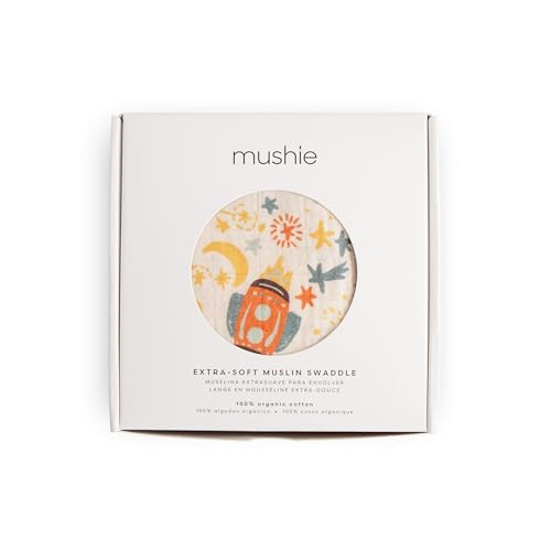 Image of mushie Muslin Baby Swaddle Blanket | 100% Organic Cotton (Space)