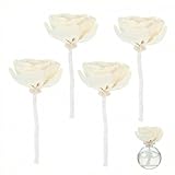ABOOFAN 4Pcs Flower Diffuser with Cotton Wick, Sola Flowers Aroma Reed Diffuser Replacement for Essential Oil, Decorative Home Office Fragrance Accessories