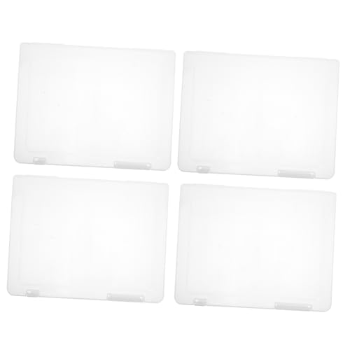 DOITOOL 4pcs Transparent Plastic File Holder Organizer Box for Documents Lightweight Storage Case for Travel Certificates and Office Supplies Material