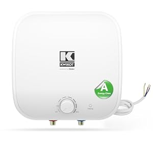 EffiCube Chauffe-eau Électrique Sur Évier 15L Anti-calcaire 1500W | Ballon Eau Chaud Cuve émaillée, résistant eaux dures, thermostat réglable, compact, cuisine, salle de bain, lavabo, Classe A