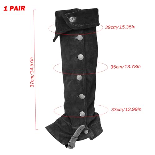 Pirate Boot Covers 1 Pair Viking Medieval Boot Covers with Button Closure Polyester Renaissance Costume for Cosplay Halloween, Black Cosplay2