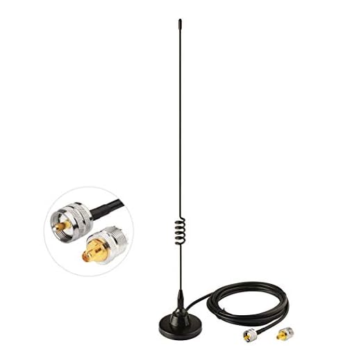 Bingfu Ham Radio Vehicle Car Mobile Radio Antenna Dual Band VHF UHF 136-174MHz 400-520MHz Magnetic Base PL259 Male Antenna for BTECH ICOM Kenwood Midland Yaesu TYT AnyTone Amateur Radio Two Way Radio