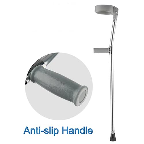 Muletas de antebrazo con puño cerrado giratorio (par), muletas ajustables para adultos, con asas ergonómicas y cómodas para la muñeca, muletas plegables de aluminio ligero