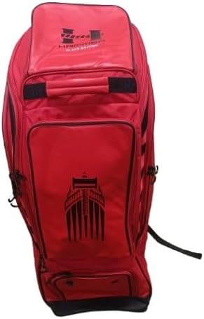 Hammer Black Edition Duffle Wheelie Cricket Bag -Red | 210L Large Capacity | 2100D Polyester | Heavy-Duty Tractor Wheels | Adult Cricket Gear Bag