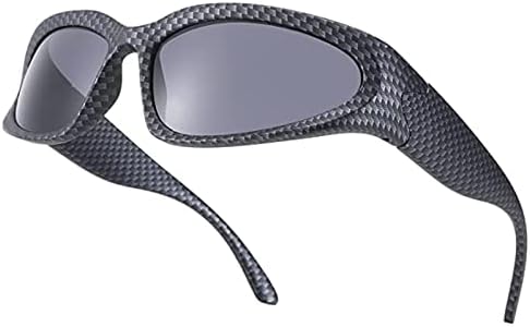 YUELUQU Y2K Wrap Around Sunglasses Men's Women's Futuristic Outdoor Sports Sunshade UV400 Glasses