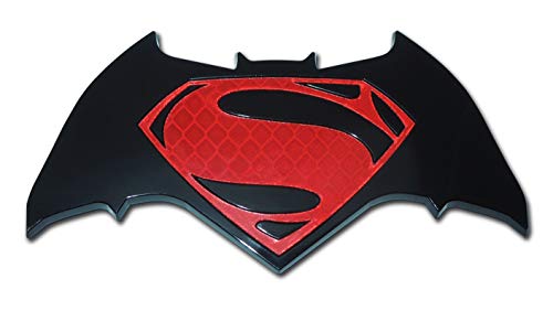 Elektroplate Officially Licensed DC Comics Dawn of Justice Batman v Superman Black and Red Automotive Acrylic Emblem for Cars, Trucks, and All Auto | Universal Fit at 4.3