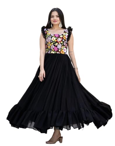 Image of Women's Floral Printed Stylish Georgette Anarkali Gown for Women.