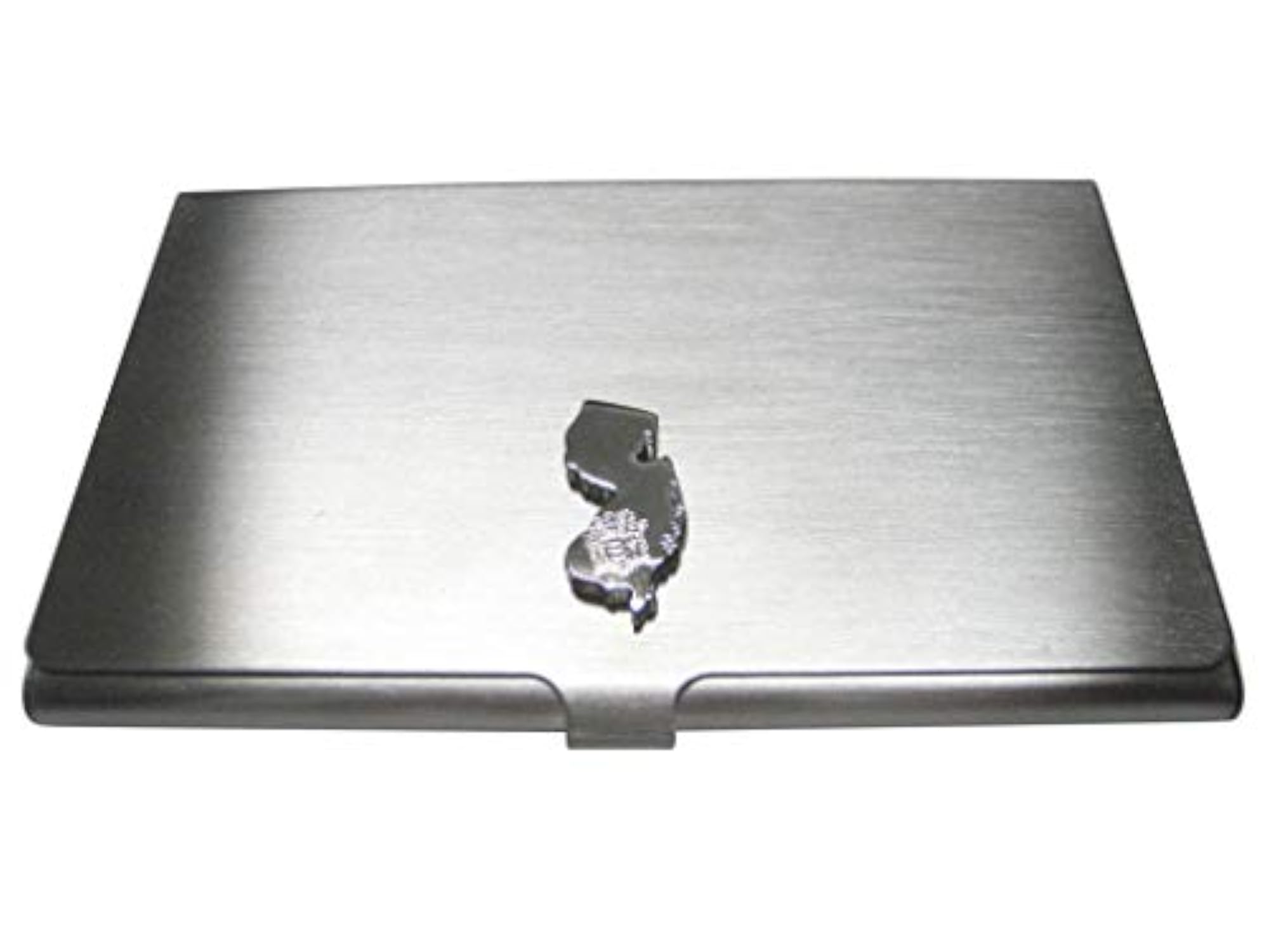 New Jersey State Map Shape and Flag Design Business Card Holder