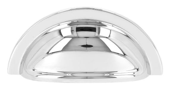 KOOPLES HARDWARE Oxford Cup Pull Handle 76mm – Classic Drawer Pull in Multiple Finish (Polished Chrome)