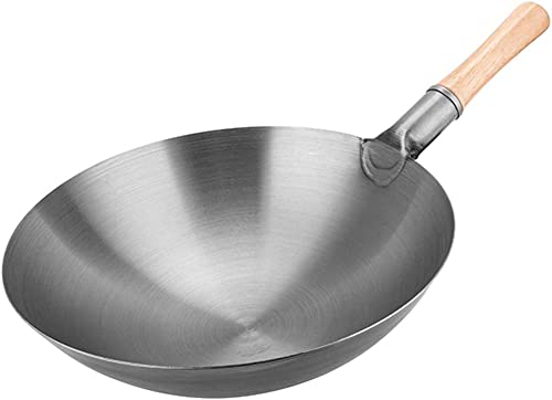 Wok tradicional de hierro martillado a mano, 36 cm