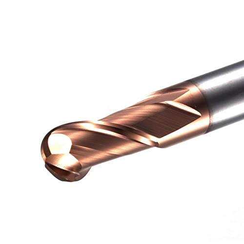 ZINCOO 2 cannelures HRC60 Fraise à Nez sphérique Outil de Traitement de fraisage vis en Acier au tungstène Fraise Fraise à Nez sphérique 1mm 2mm 3mm 4mm 6mm (Size : R2.0x4Dx50L)
