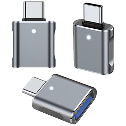 Mepsies USB C Adapter (Pack of 3), USB C to USB 3.0 Adapter, USB Female to USB-C Male OTG Adaptor Compatible with MacBook Pro, Samsung Galaxy, Type-C Smartphones, Tablets and More (Grey) Cover