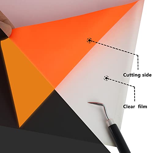 Image of HTVVETUR Glow in The Dark HTV Heat Transfer Vinyl Roll 12 Inch by 5 Feet Iron on DIY for T-Shirt PU Stretch Elastic HTV Vinyl (Dark in Glow Orange, 5FT)